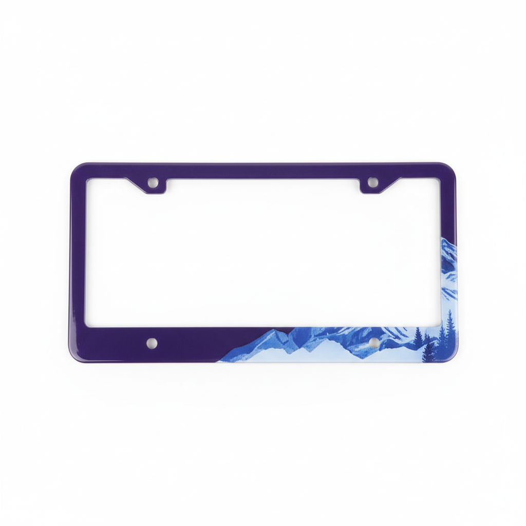 Marco universal para matricula con borde azul