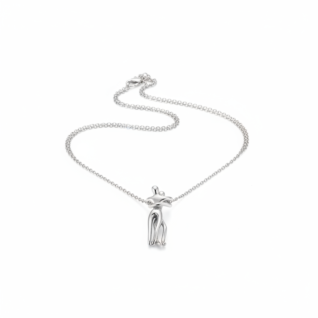 Collar de Plata con Figura Humana Entrelazada