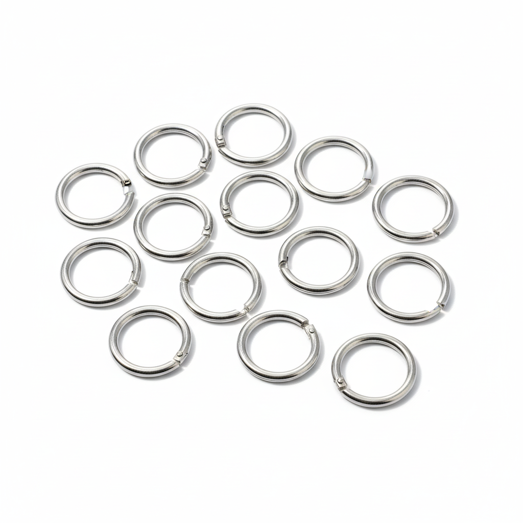 JWBIZ 15pcs Trigger Spring O Rings Round Carabiner Clip Snap