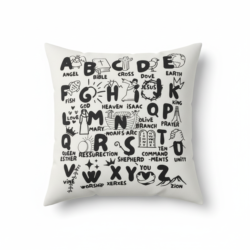 Christian Alphabet Pillow Cover