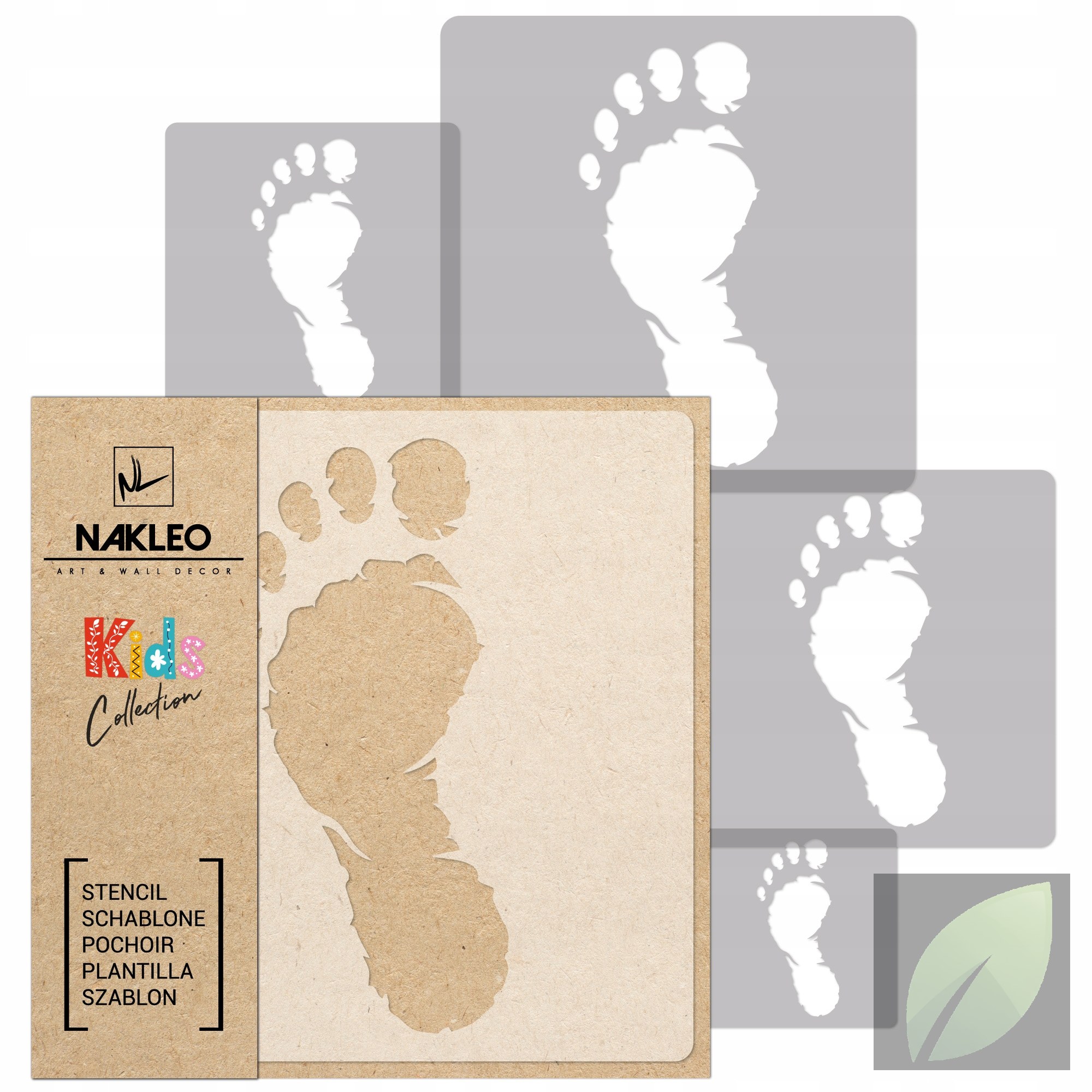 Set 5 Stencils Reutilizables para Pintar Diseños de Pies - EcoMarket