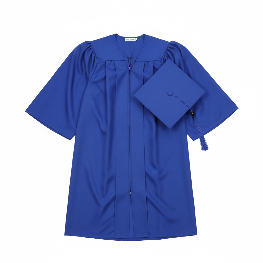 Toga y Birrete de Graduación Azul Eléctrico