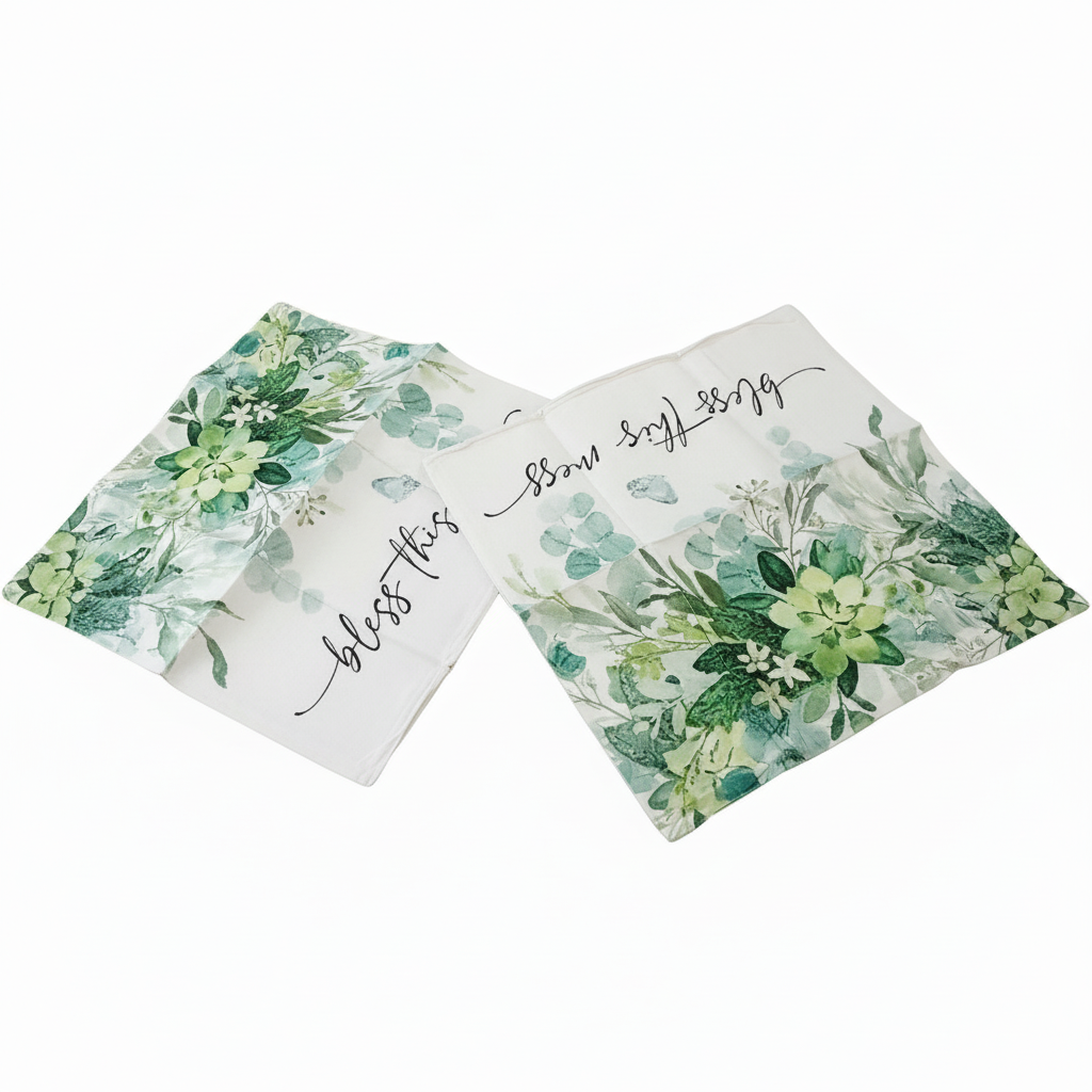Fundas de Almohada 'Bless This Mess' con Diseño Floral