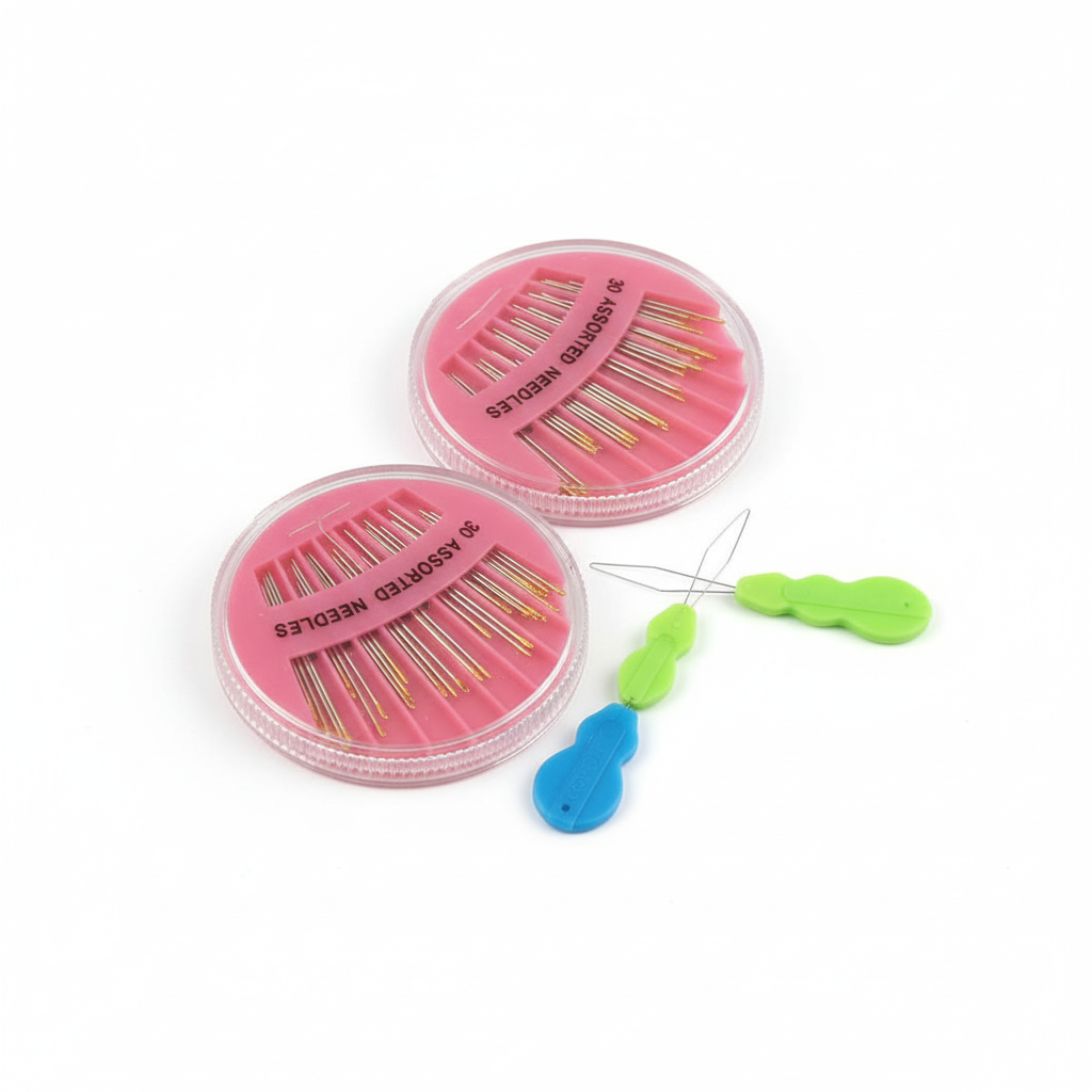 Kit de 60 Agujas Premium Rosadas + Enhebradores