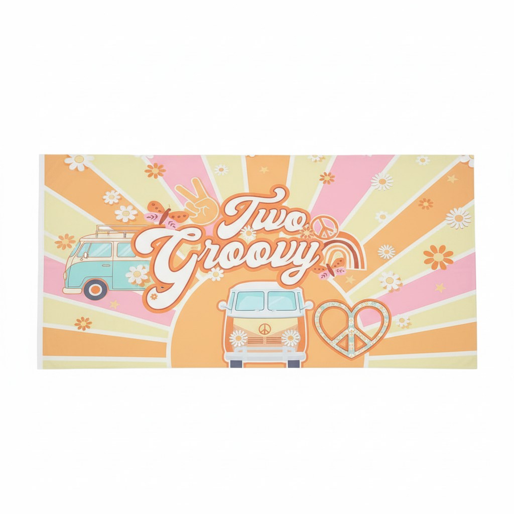 Banner "Groovy" Estilo Hippie de los 70s