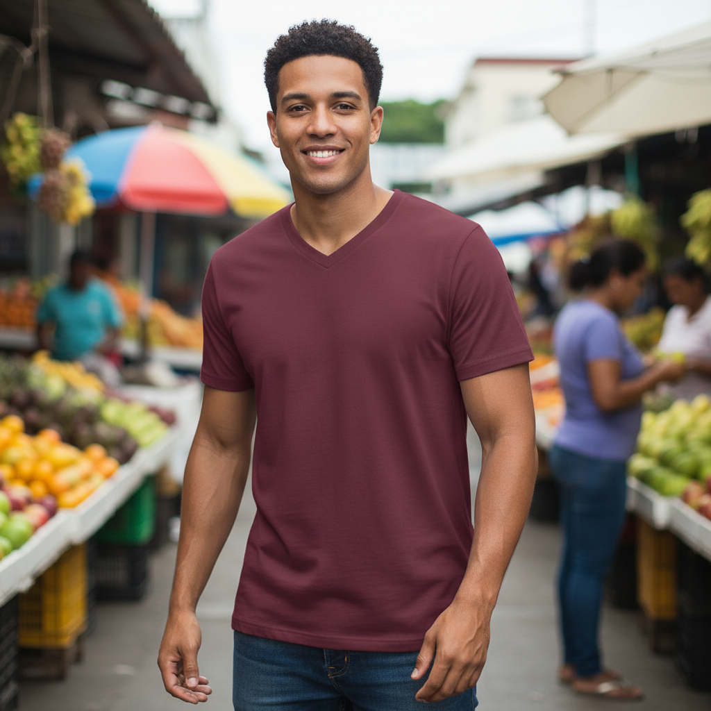 Camiseta Gildan Cuello V - ¡Comodidad y Estilo!